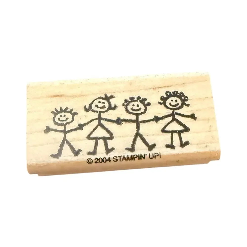 Stampin Up! 2004 Stick Figure Family Rubber Stamp